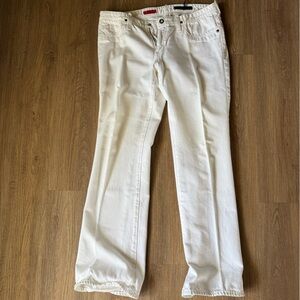 AG Adriano Goldschmied White Jeans with Red Interior Trim
